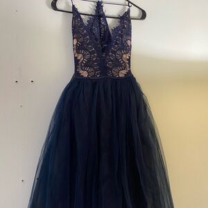 Rare London Midnight Blue Tulle Dress